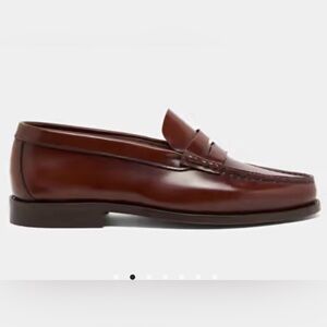 Jonak Paris brown leather penny loafers